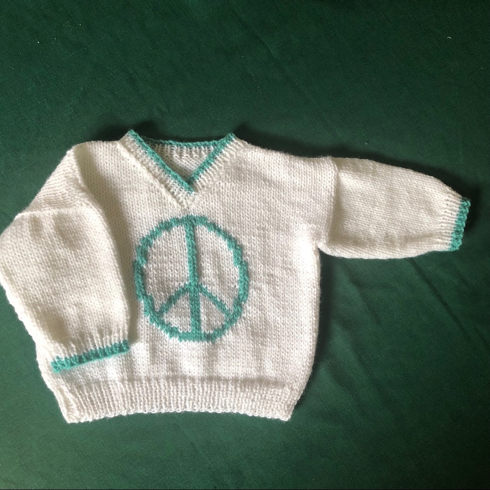 Handmade knit baby sweater 6mo-1yr